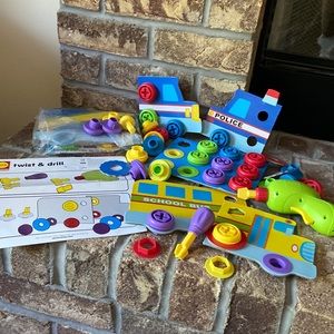 Preschool Twist & Drill Vehicle Building Engineering Construction Tool Set